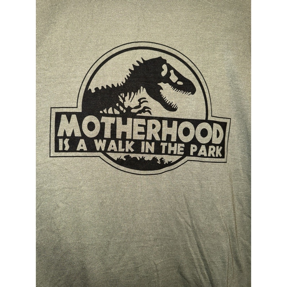 Women's Size 2XL Green Motherhood Is A Walk In The Park Jurassic T-shirt New